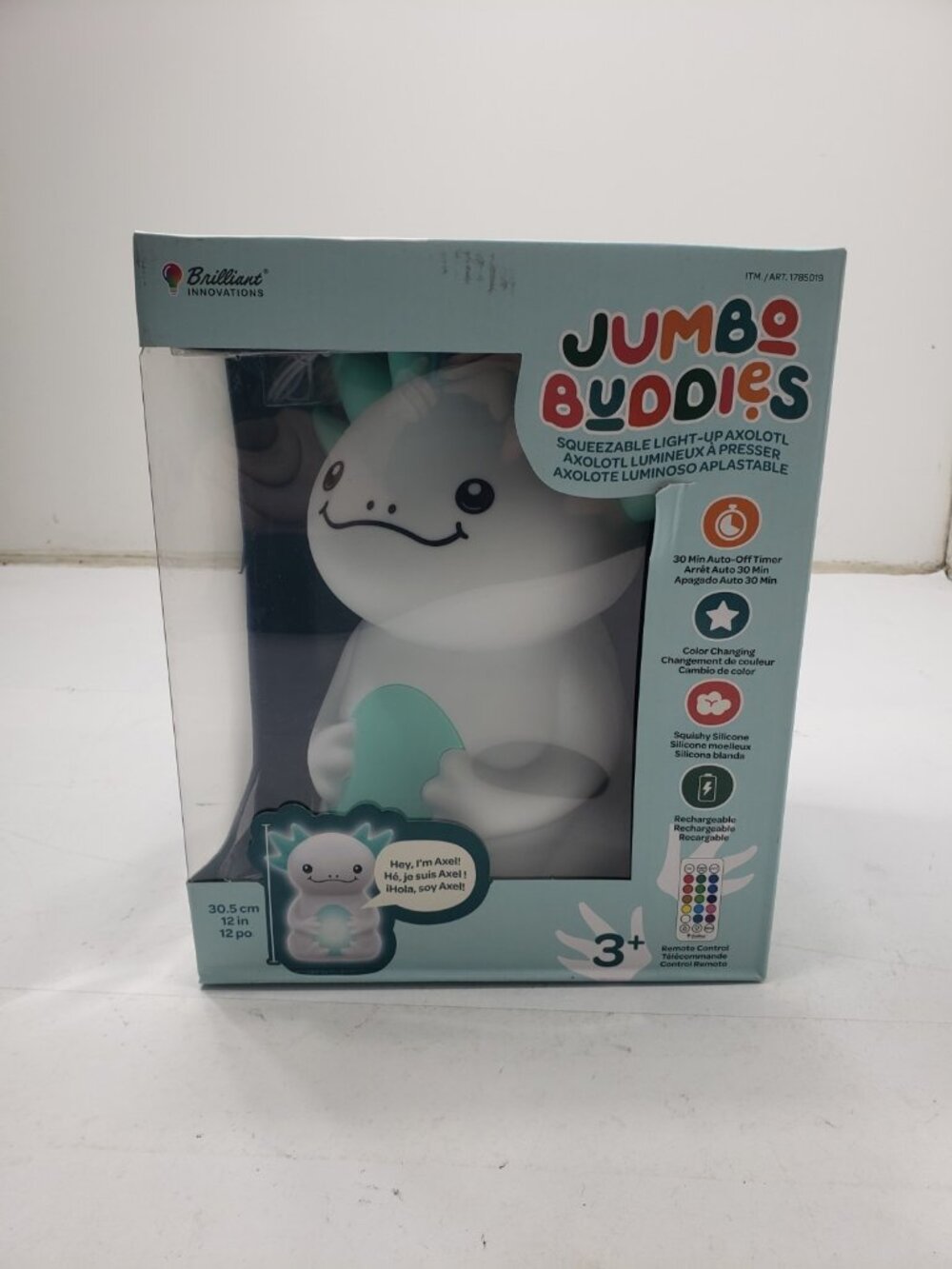 Brilliant Innovations Jumbo Buddies Axel Axolotl 12" LED Light Up Remote